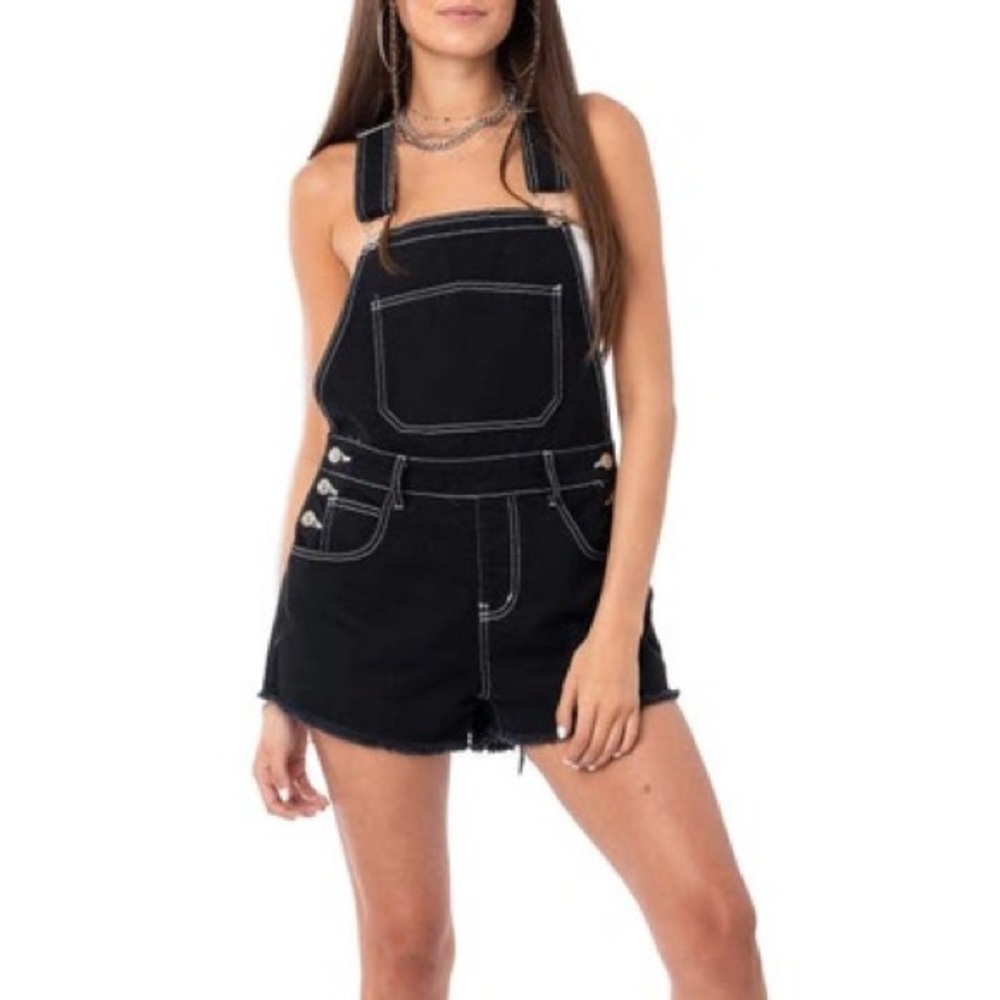Edikted Dungaree Denim Romper- NWT